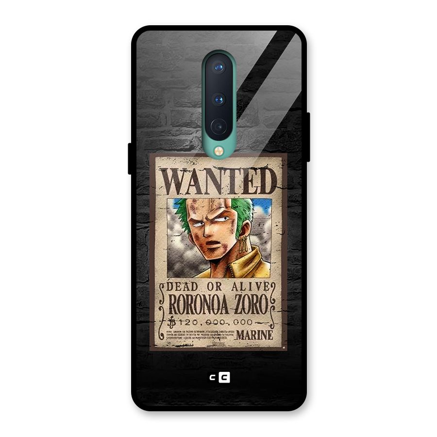 Zoro Wanted Glass Back Case for OnePlus 8