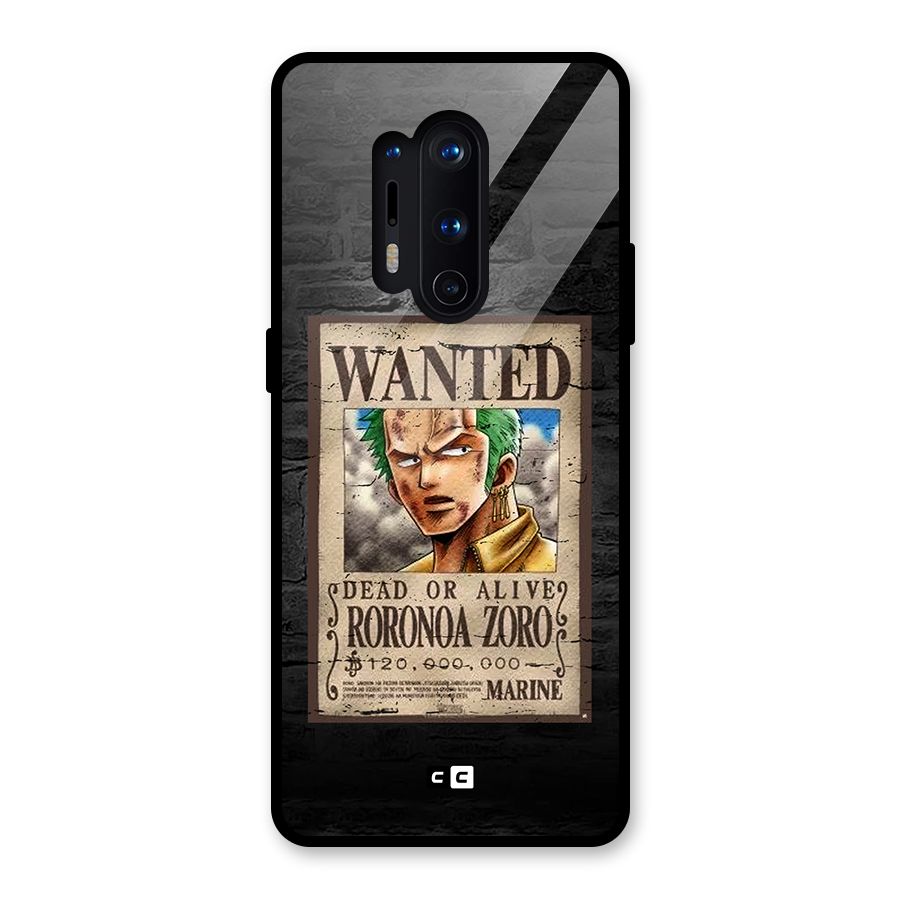 Zoro Wanted Glass Back Case for OnePlus 8 Pro