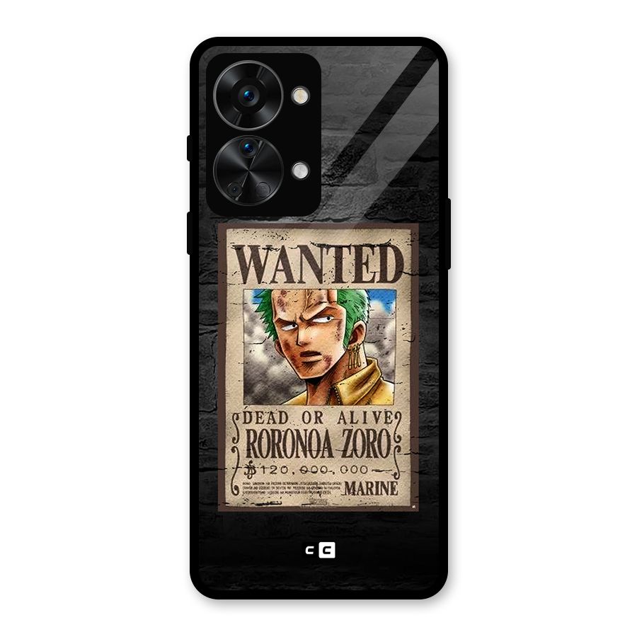 Zoro Wanted Glass Back Case for OnePlus Nord 2T