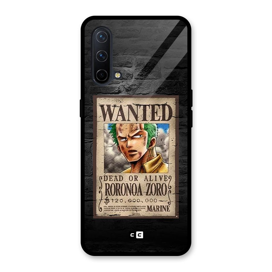 Zoro Wanted Glass Back Case for OnePlus Nord CE 5G