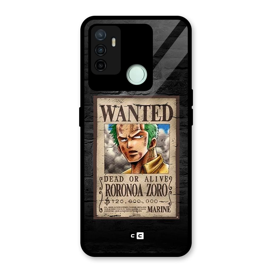 Zoro Wanted Glass Back Case for Oppo A53
