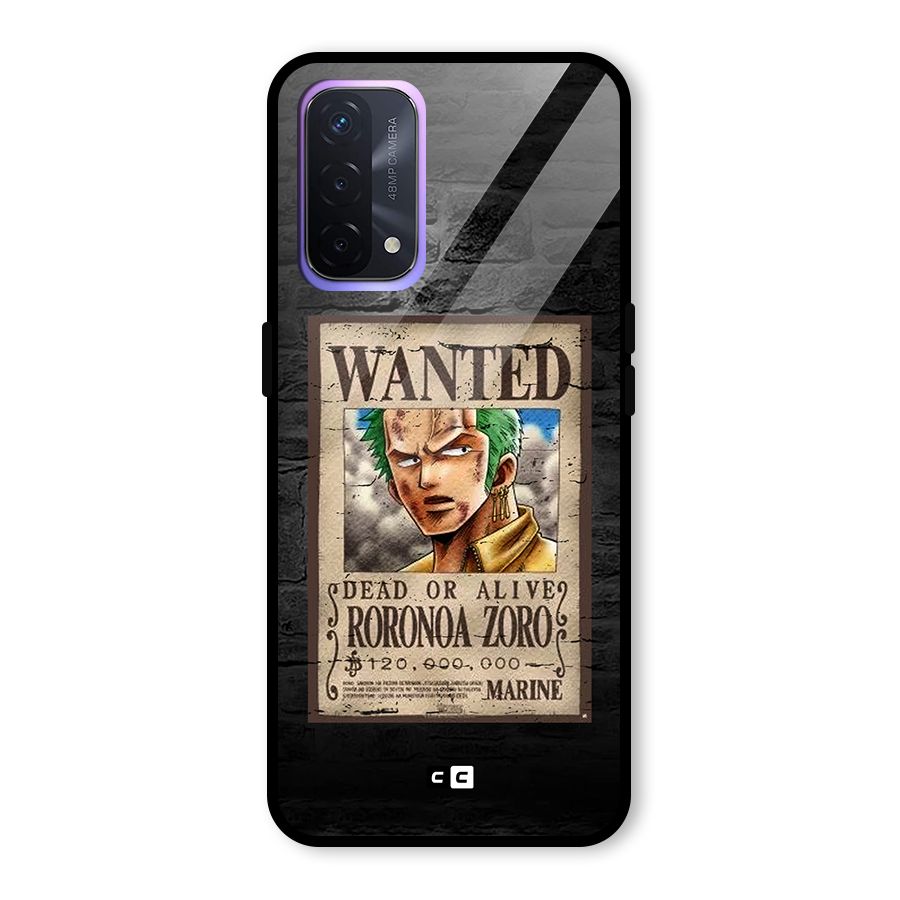 Zoro Wanted Glass Back Case for Oppo A74 5G