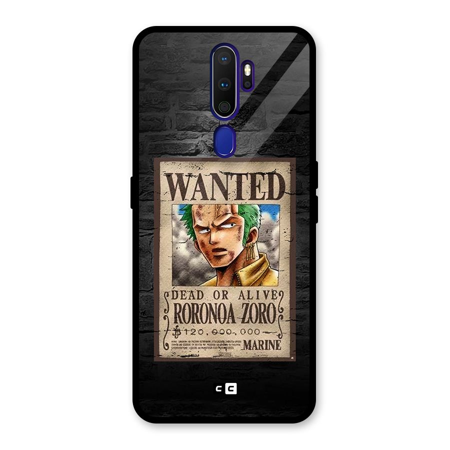 Zoro Wanted Glass Back Case for Oppo A9 (2020)