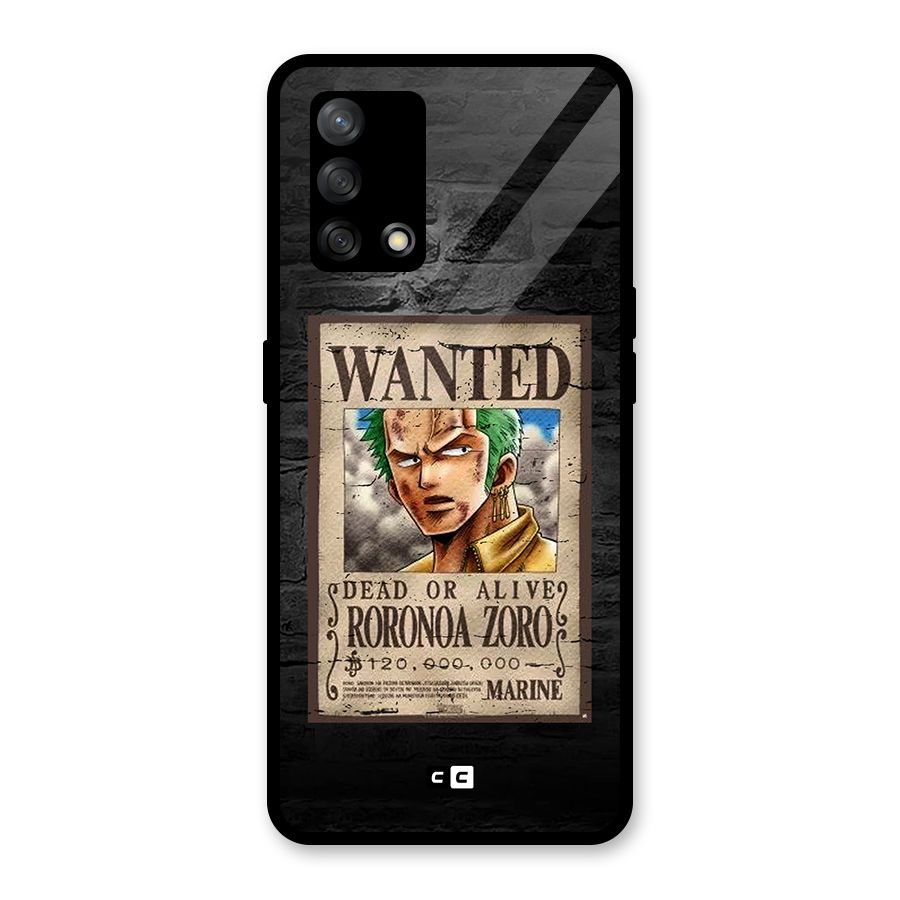 Zoro Wanted Glass Back Case for Oppo F19
