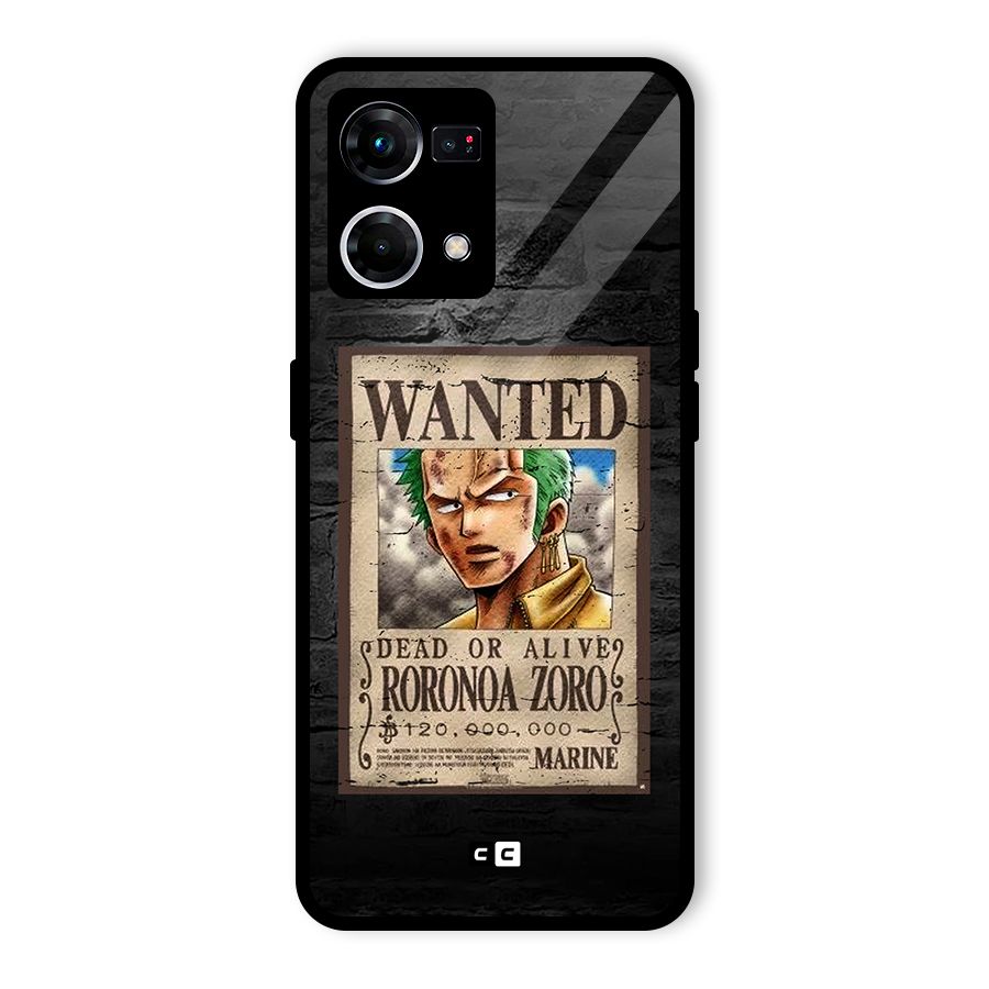 Zoro Wanted Glass Back Case for Oppo F21s Pro 4G