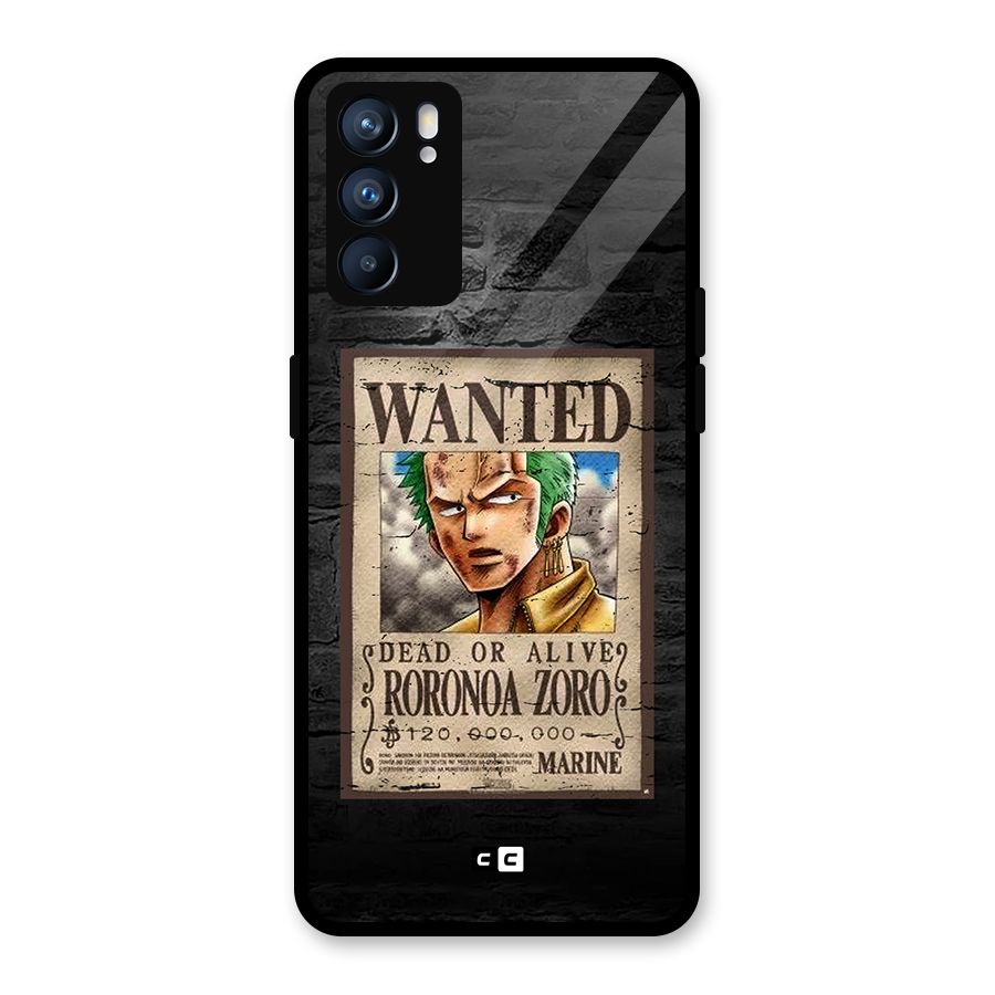 Zoro Wanted Glass Back Case for Oppo Reno6 5G