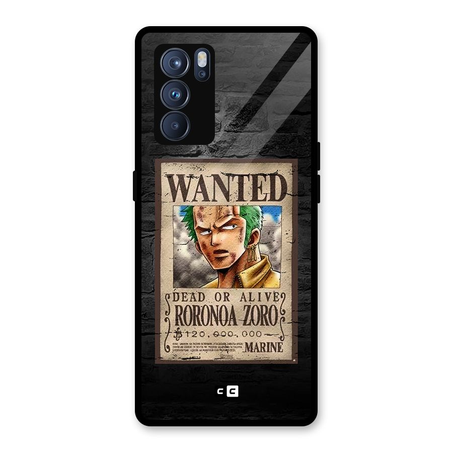 Zoro Wanted Glass Back Case for Oppo Reno6 Pro 5G