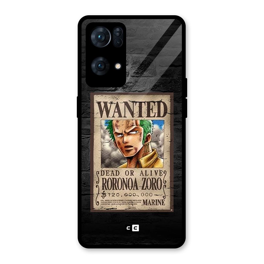 Zoro Wanted Glass Back Case for Oppo Reno7 Pro 5G