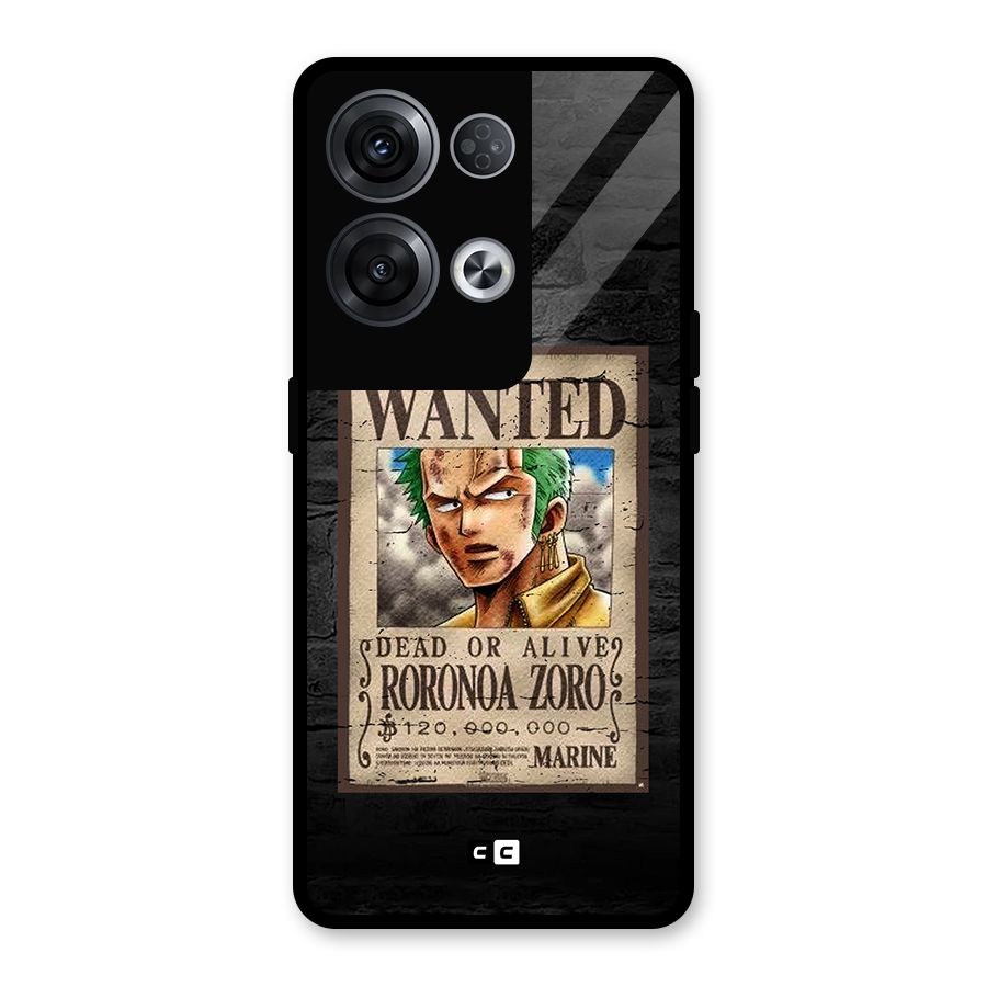 Zoro Wanted Glass Back Case for Oppo Reno8 Pro 5G