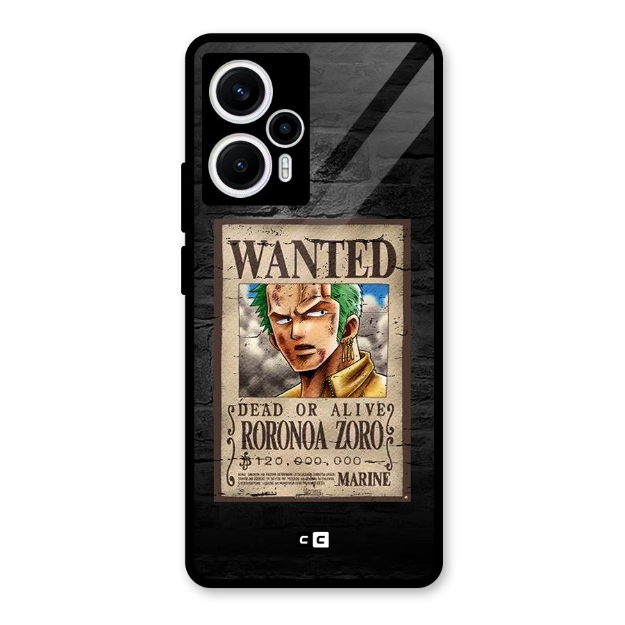 Zoro Wanted Glass Back Case for Poco F5