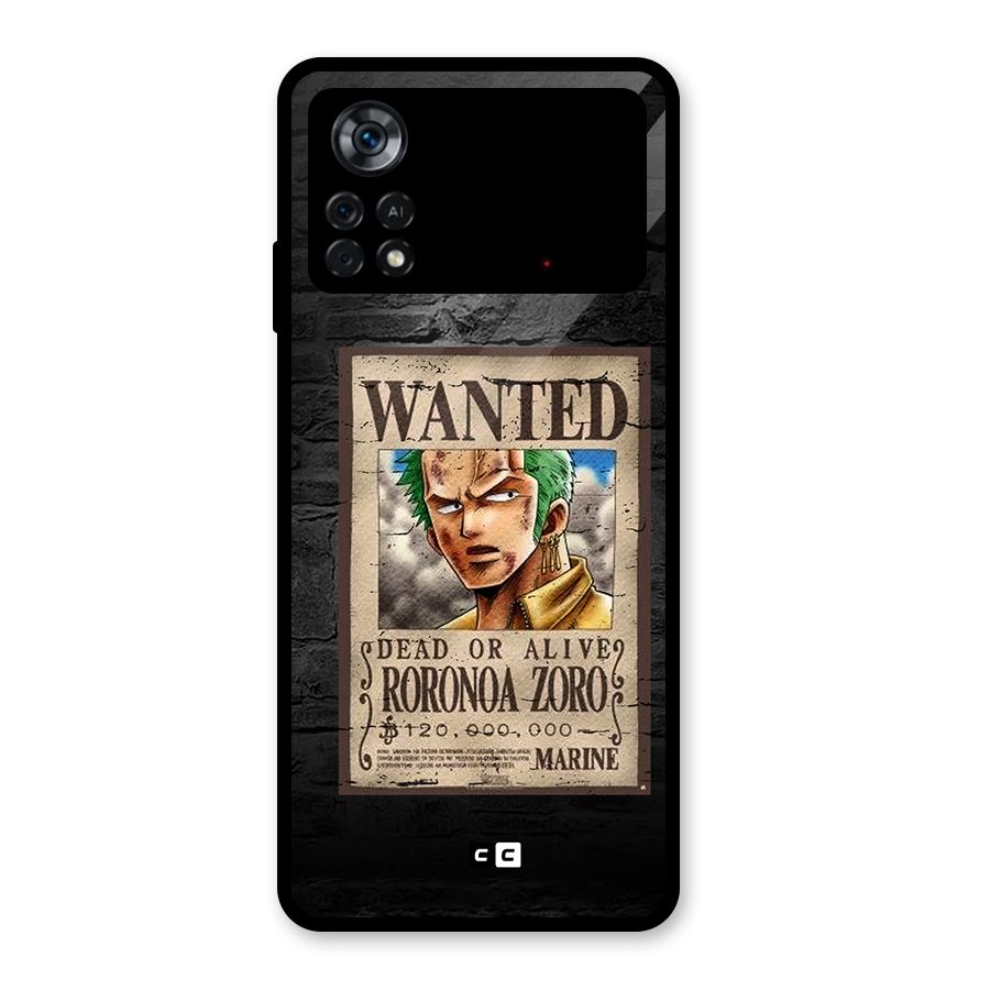 Zoro Wanted Glass Back Case for Poco X4 Pro 5G