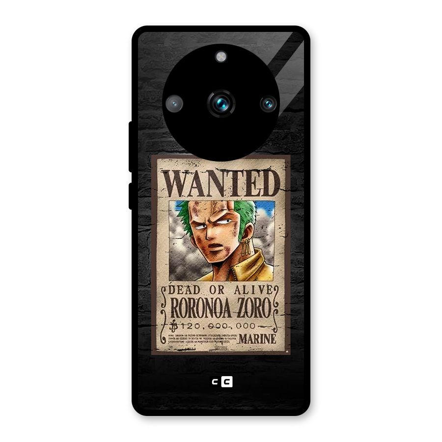 Zoro Wanted Glass Back Case for Realme 11 Pro Plus