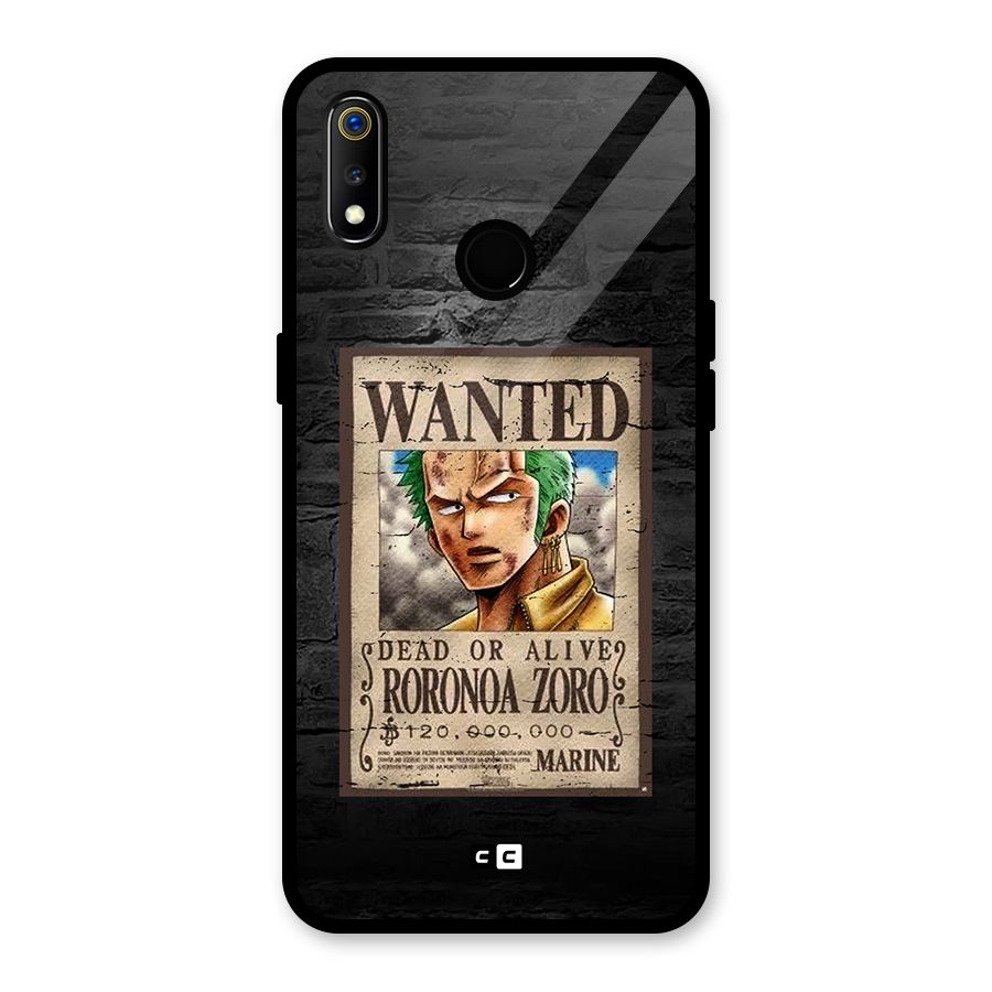 Zoro Wanted Glass Back Case for Realme 3