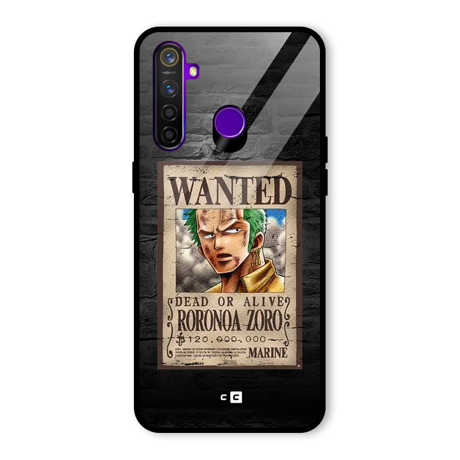 Zoro Wanted Glass Back Case for Realme 5 Pro