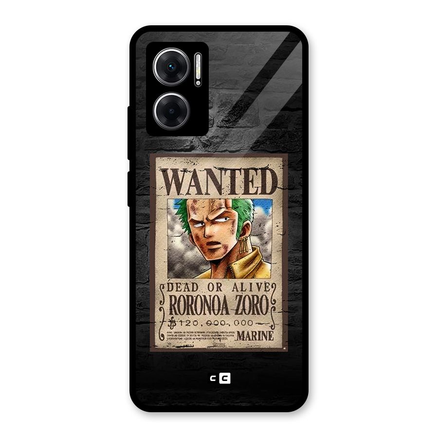 Zoro Wanted Glass Back Case for Redmi 11 Prime 5G