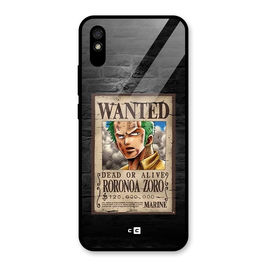 Zoro Wanted Glass Back Case for Redmi 9A