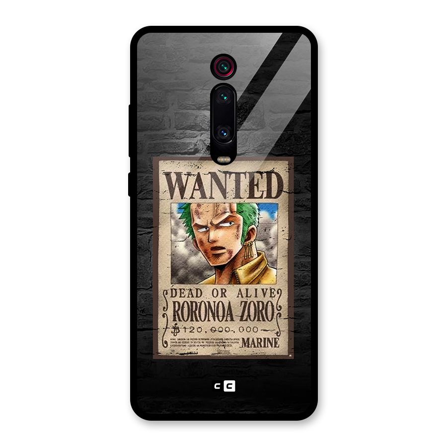 Zoro Wanted Glass Back Case for Redmi K20