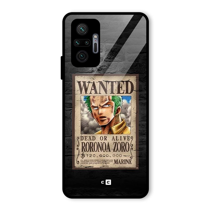 Zoro Wanted Glass Back Case for Redmi Note 10 Pro Max