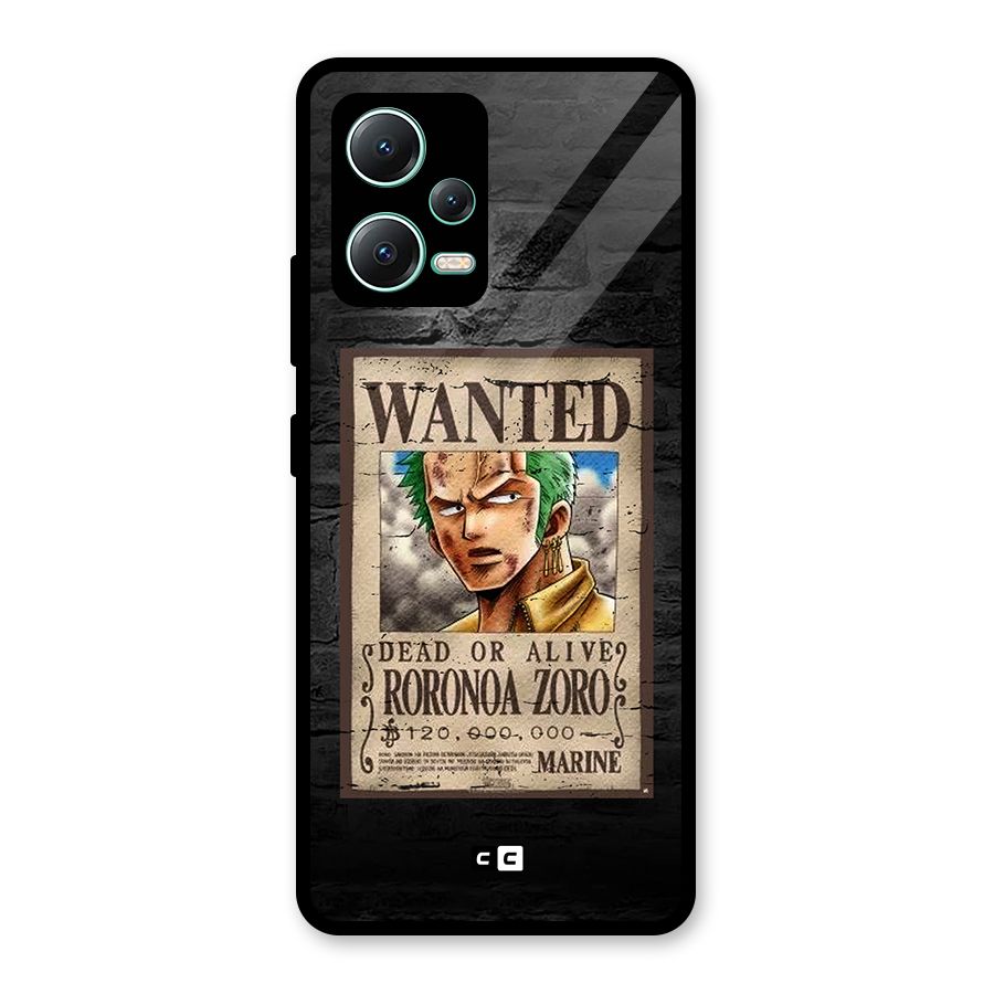 Zoro Wanted Glass Back Case for Redmi Note 12 5G