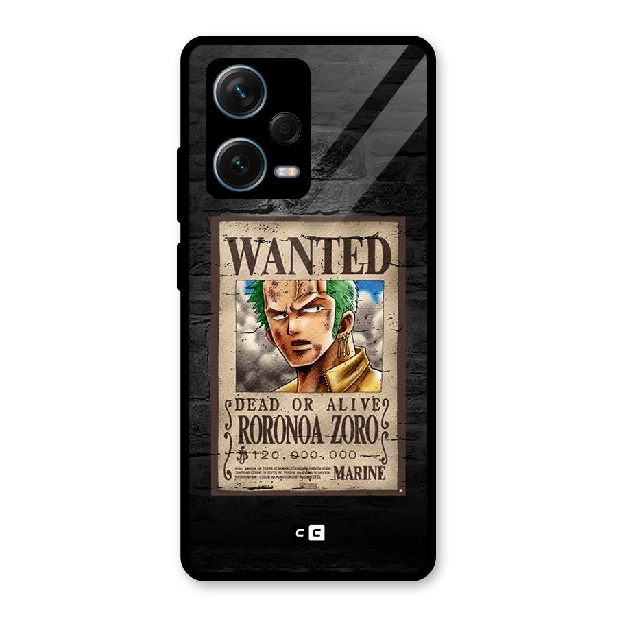 Zoro Wanted Glass Back Case for Redmi Note 12 Pro Plus 5G