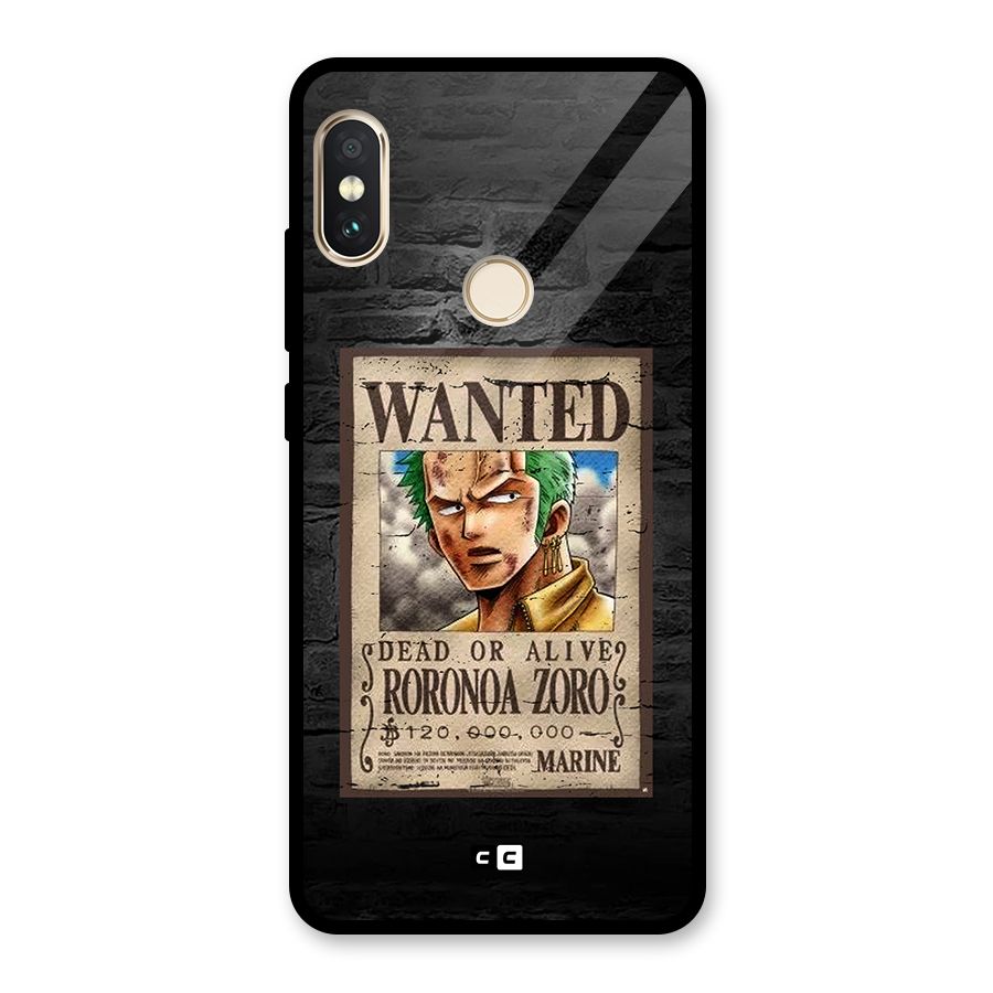 Zoro Wanted Glass Back Case for Redmi Note 5 Pro
