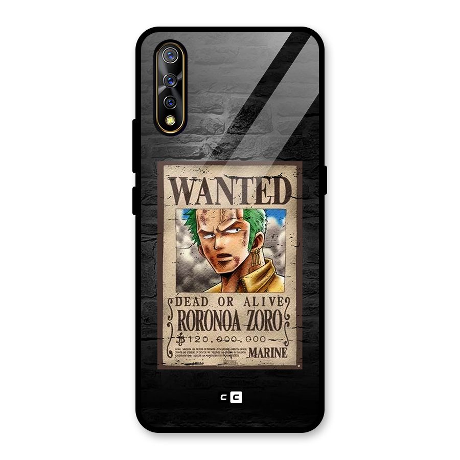 Zoro Wanted Glass Back Case for Vivo S1