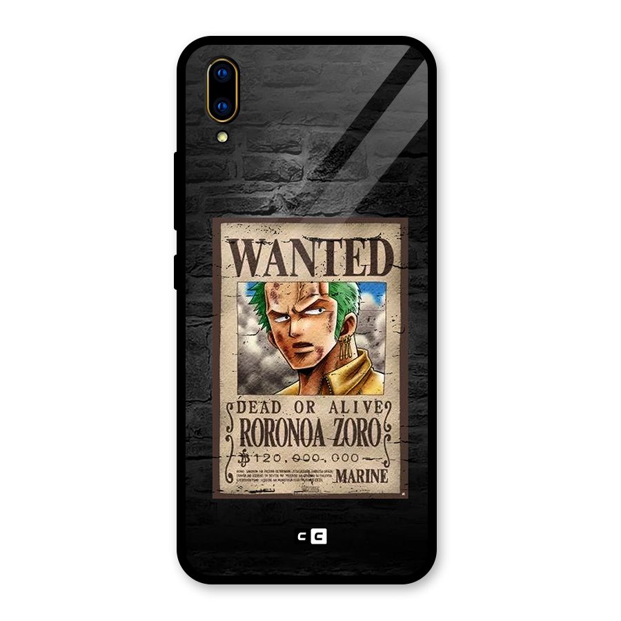 Zoro Wanted Glass Back Case for Vivo V11 Pro