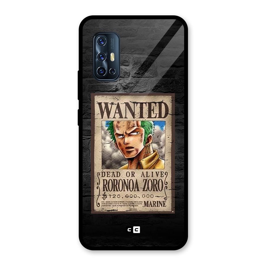 Zoro Wanted Glass Back Case for Vivo V17