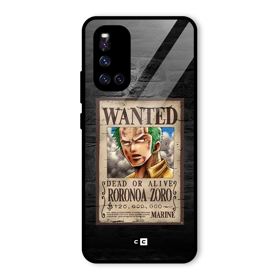 Zoro Wanted Glass Back Case for Vivo V19