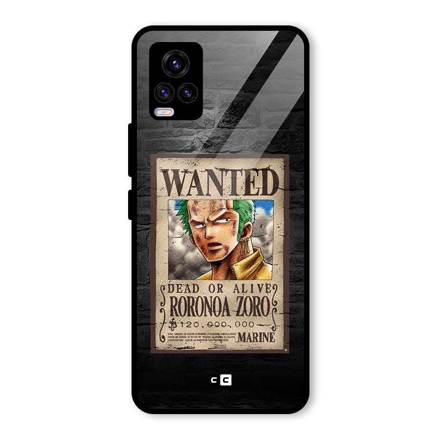 Zoro Wanted Glass Back Case for Vivo V20