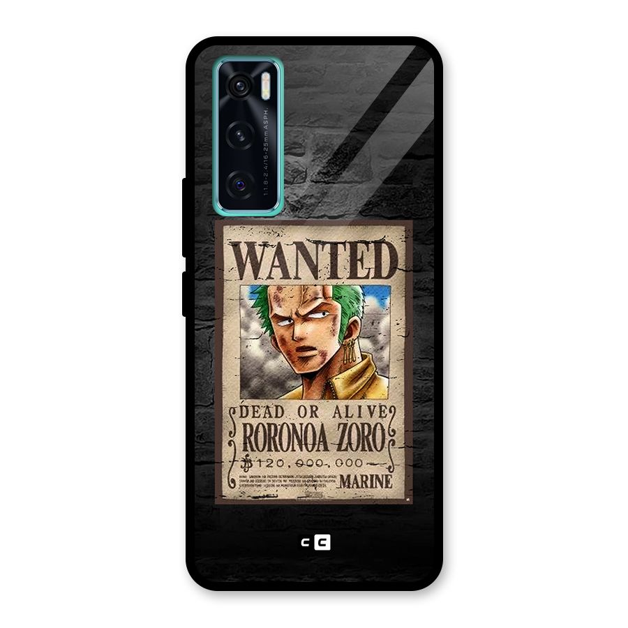 Zoro Wanted Glass Back Case for Vivo V20 SE