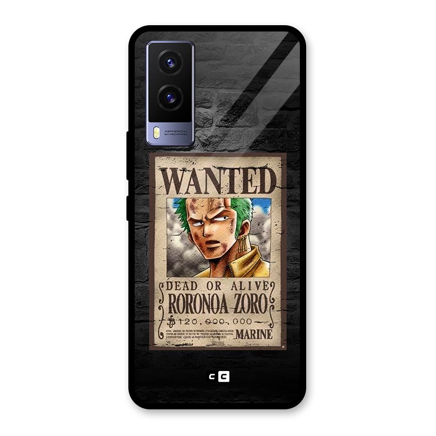Zoro Wanted Glass Back Case for Vivo V21e 5G