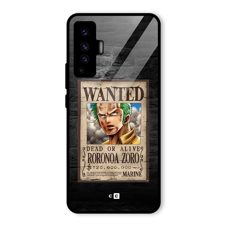 Zoro Wanted Glass Back Case for Vivo X50