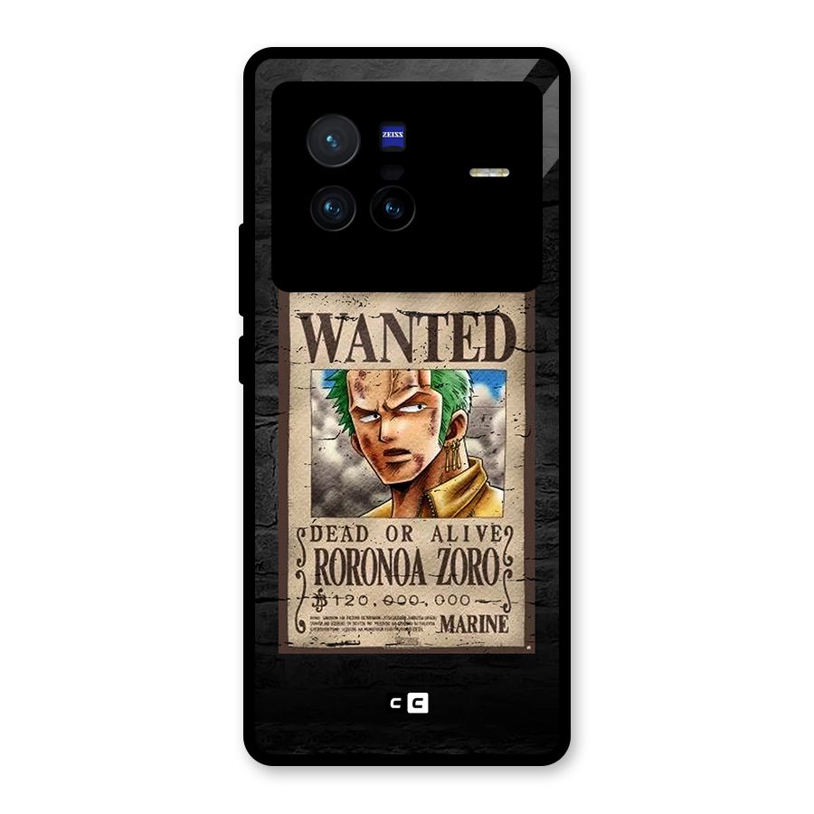 Zoro Wanted Glass Back Case for Vivo X80