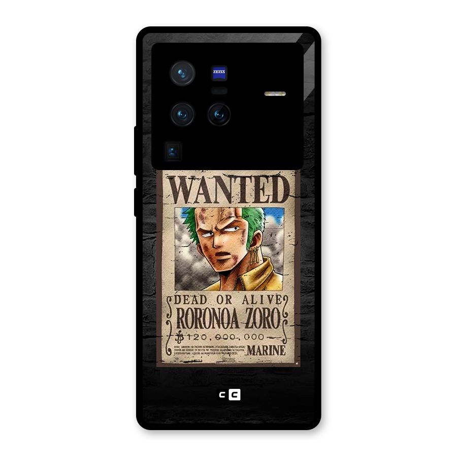 Zoro Wanted Glass Back Case for Vivo X80 Pro