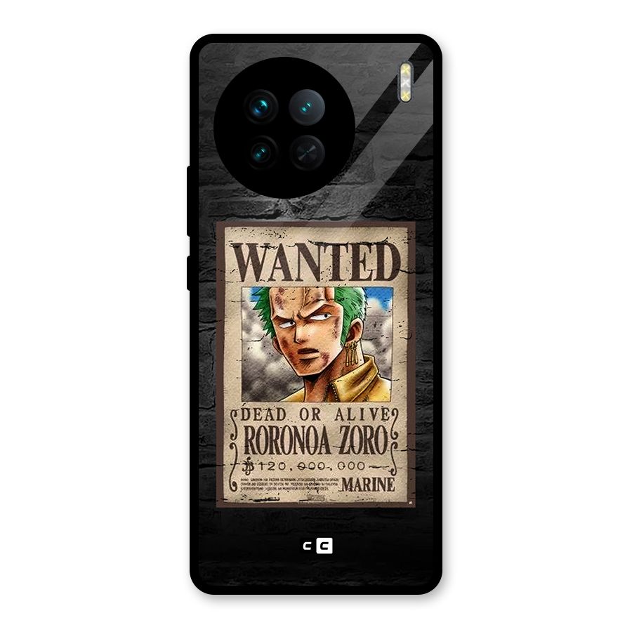 Zoro Wanted Glass Back Case for Vivo X90