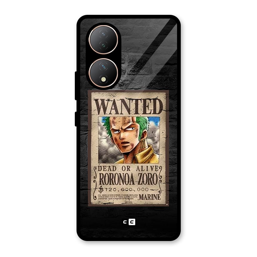 Zoro Wanted Glass Back Case for Vivo Y100