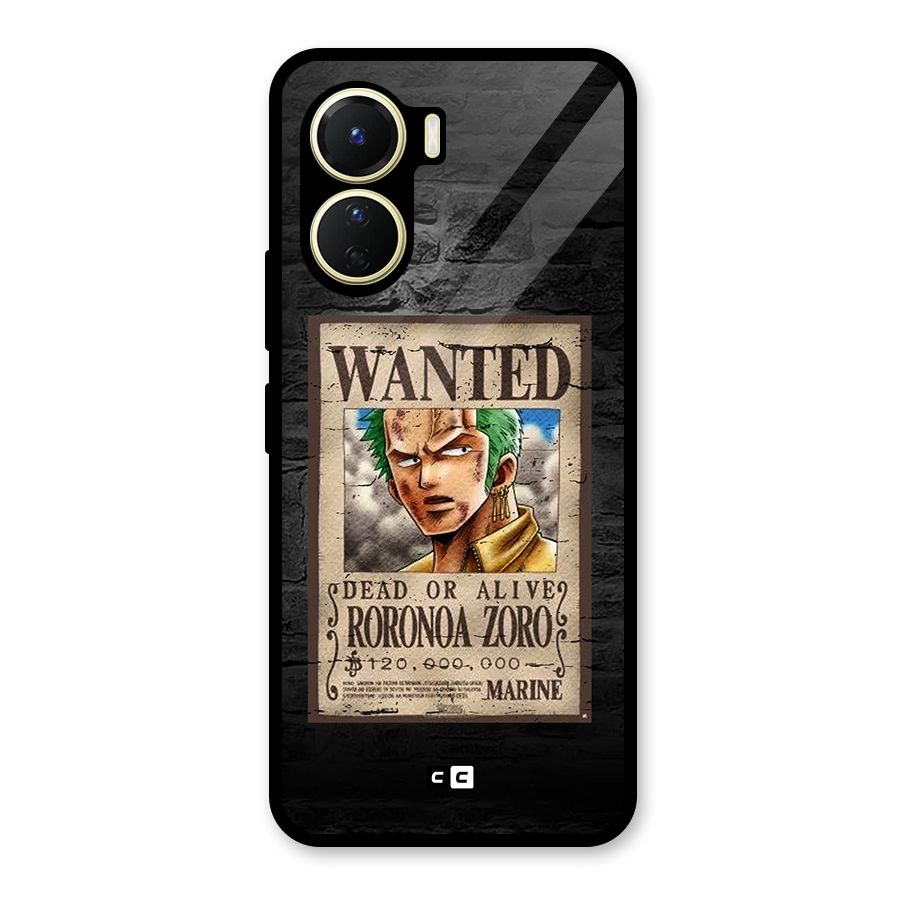 Zoro Wanted Glass Back Case for Vivo Y16