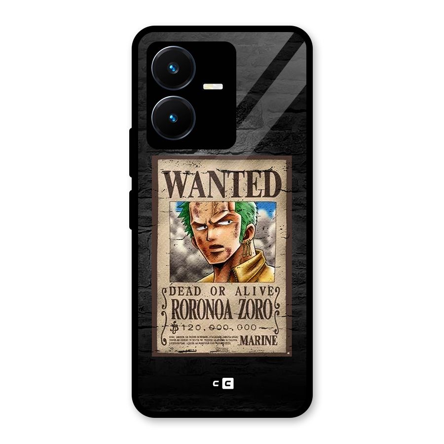 Zoro Wanted Glass Back Case for Vivo Y22