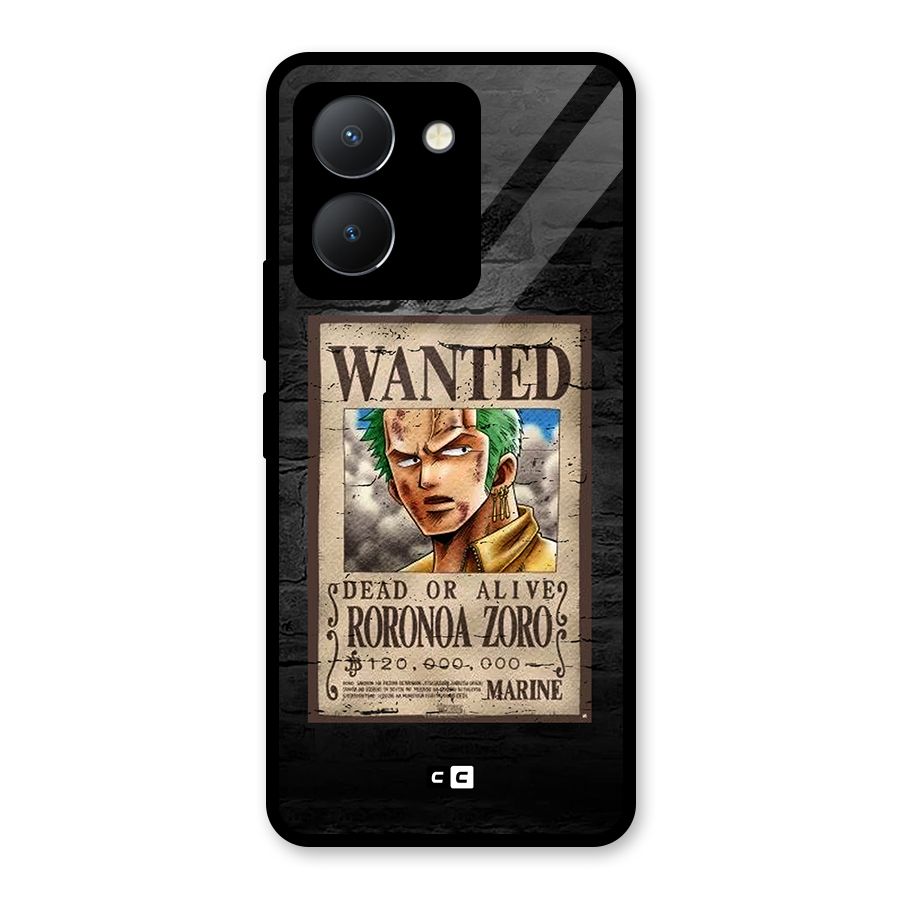 Zoro Wanted Glass Back Case for Vivo Y36