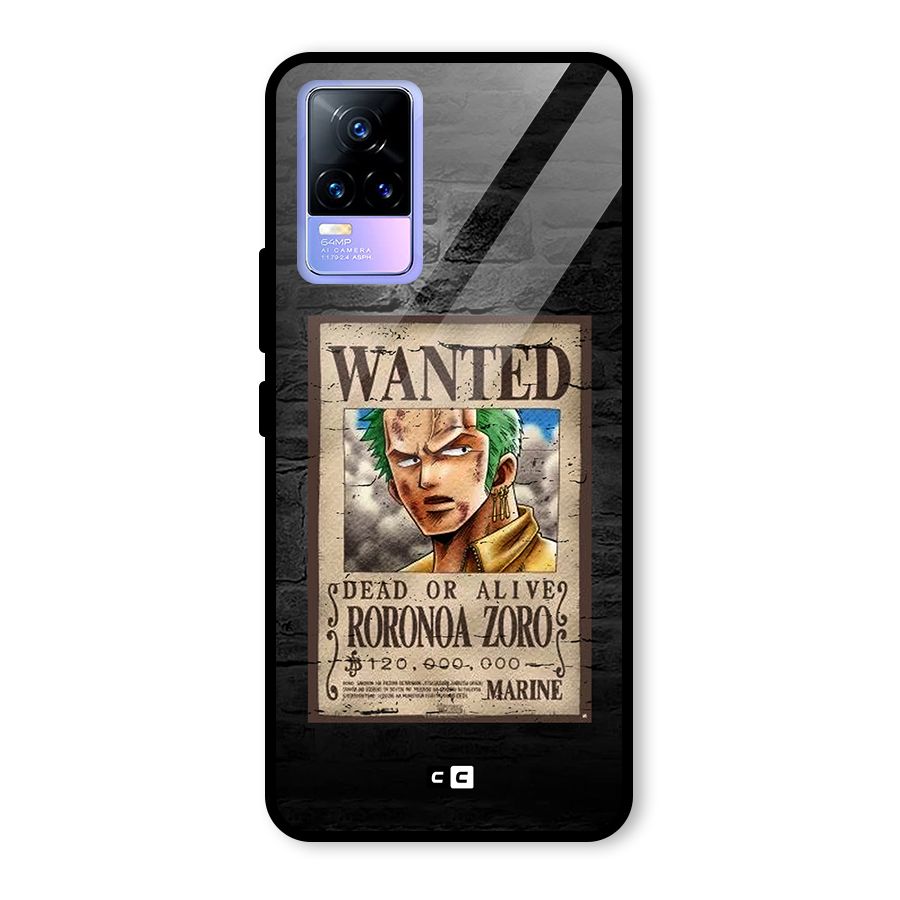 Zoro Wanted Glass Back Case for Vivo Y73