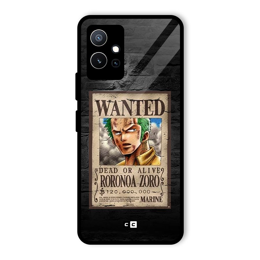 Zoro Wanted Glass Back Case for Vivo Y75 5G