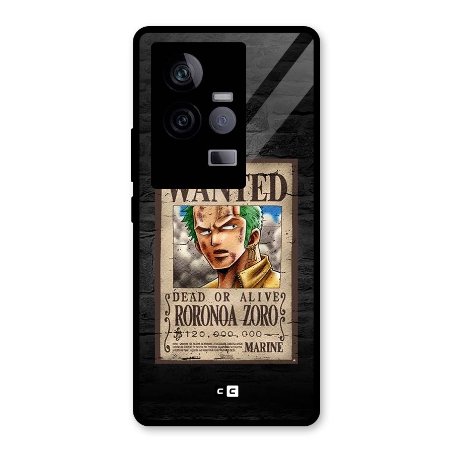 Zoro Wanted Glass Back Case for Vivo iQOO 11 5G