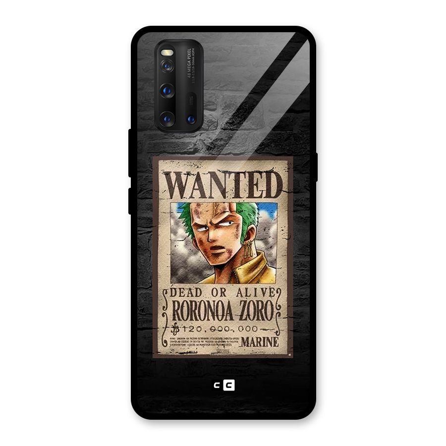 Zoro Wanted Glass Back Case for Vivo iQOO 3
