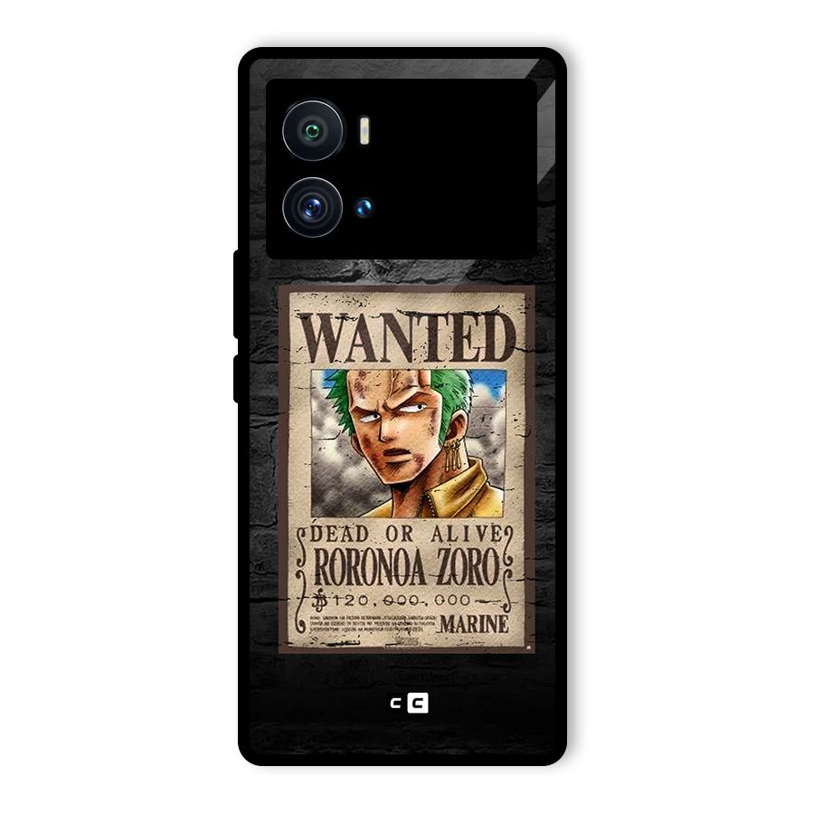 Zoro Wanted Glass Back Case for Vivo iQOO 9 Pro