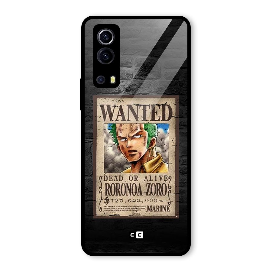 Zoro Wanted Glass Back Case for Vivo iQOO Z3
