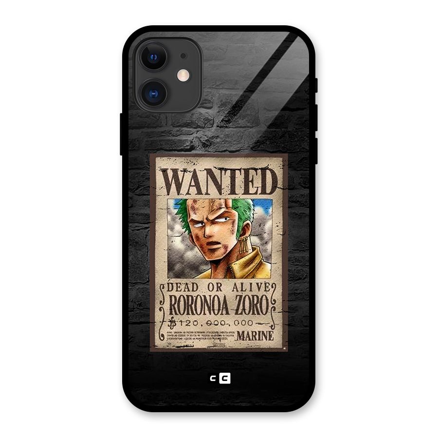 Zoro Wanted Glass Back Case for iPhone 11