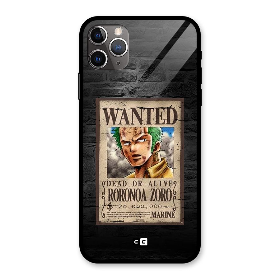 Zoro Wanted Glass Back Case for iPhone 11 Pro Max