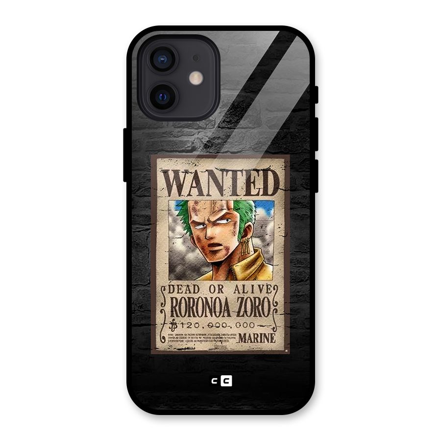 Zoro Wanted Glass Back Case for iPhone 12
