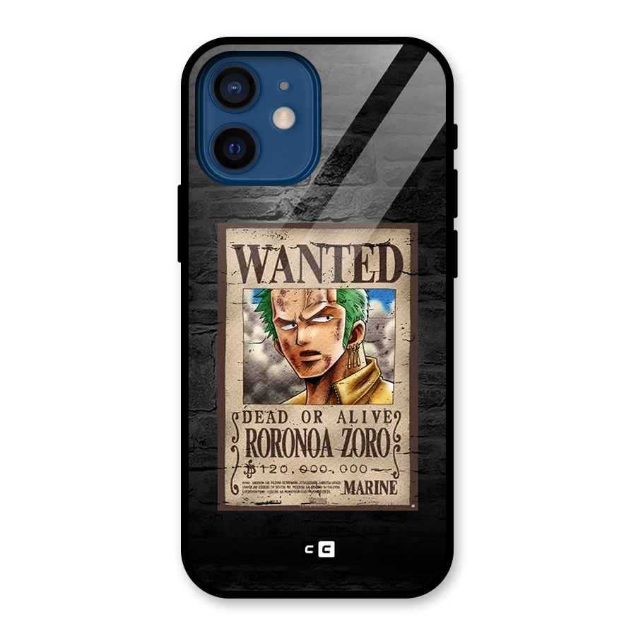 Zoro Wanted Glass Back Case for iPhone 12 Mini